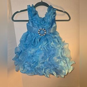 Richie House Los Angeles Blue Ruffled Girl's Dress size 24M